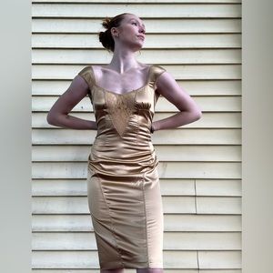 Dolce and Gabbana golden dress NWT